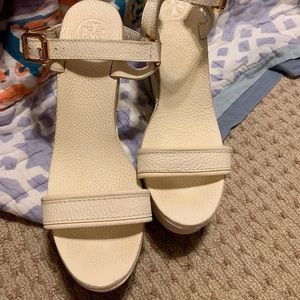 Tory Burch Cream Wedges